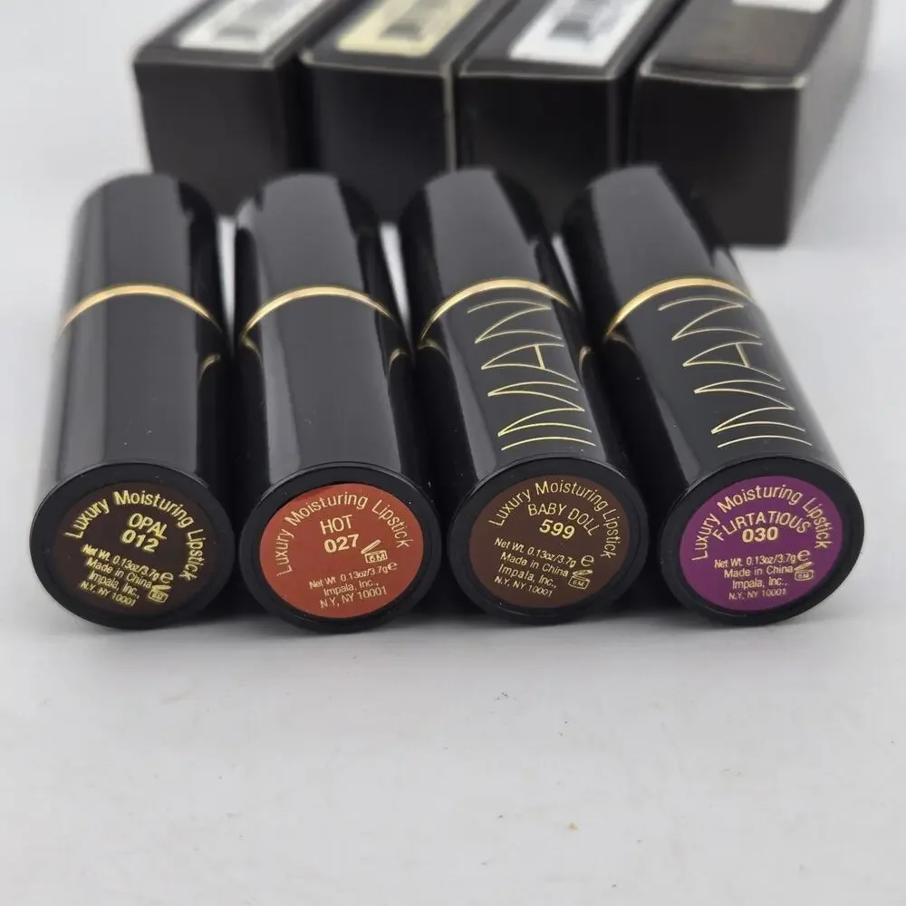 IMAN Luxury Moisturizing Lipstick Lot of 4 Semi-Matte Gift Set 4 Colors New